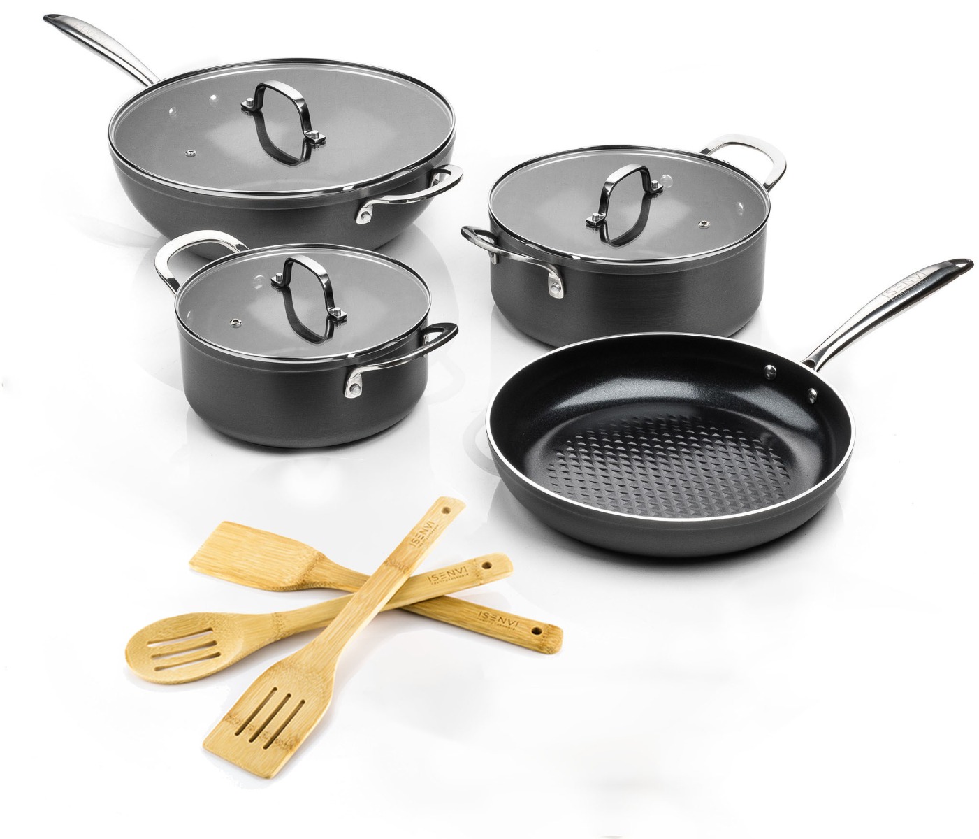 ISENVI Victoria Forged Kitchen Guru Pannenset - RVS grepen - Retour