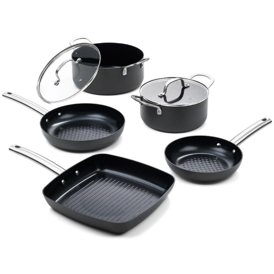 ISENVI Murray Super Combi Grill - Pannenset 5 delig - RVS grepen